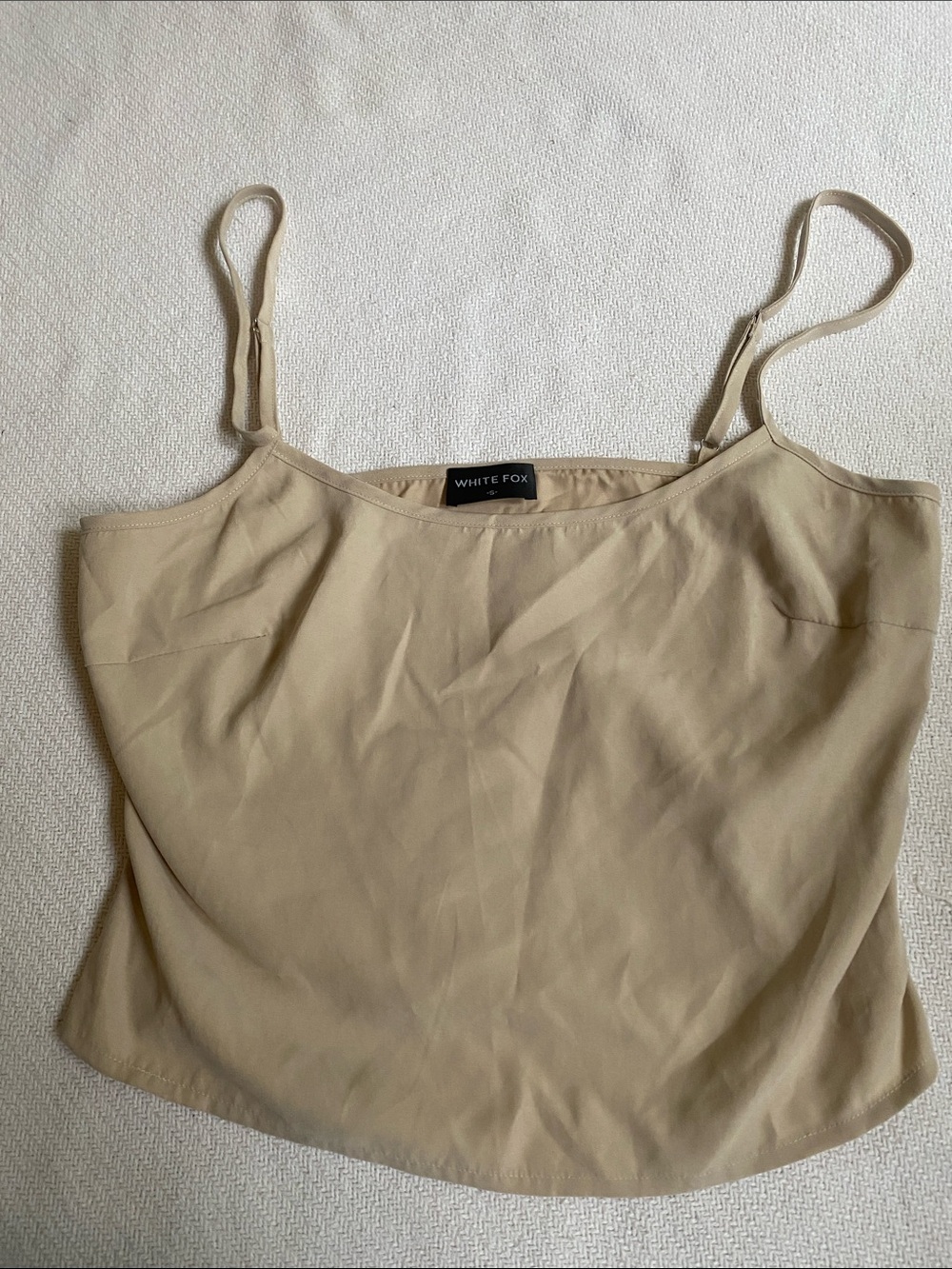 White Fox Boutique Beige Spaghetti-Strap Cami